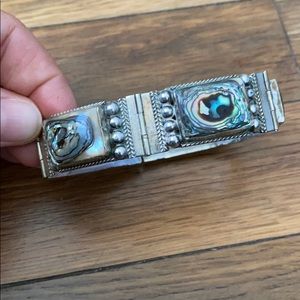 Antique Sterling Silver and Opal Bracelet